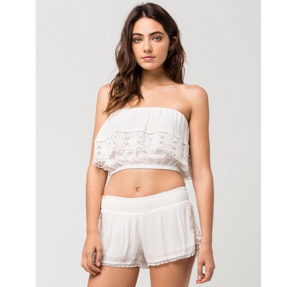 Angie Tops - Angie Black Crochet Womens Crop Top